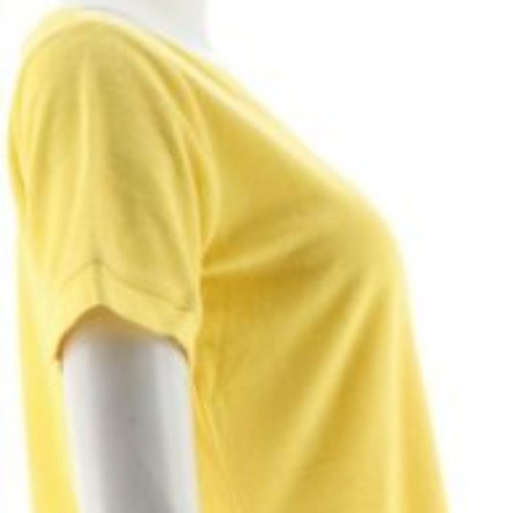 NWT DENIM & CO. SHORT SLV V-NECK TERRY TOP XXS - Picture 4 of 11